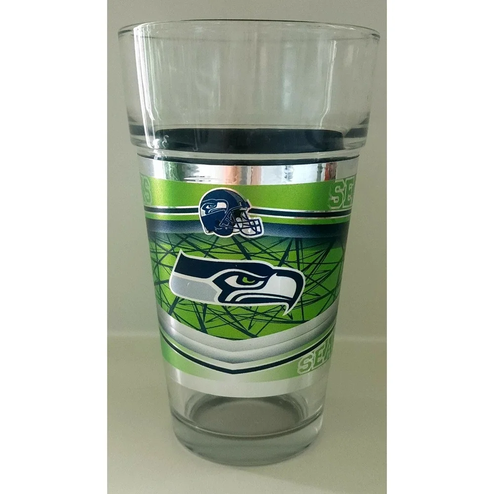 Seattle Seahawks Drinking Glass Tumbler 16 Oz